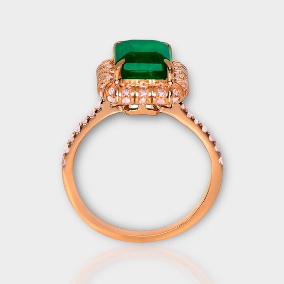 Rose Gold Emerald Ring - Picture 8 of 8